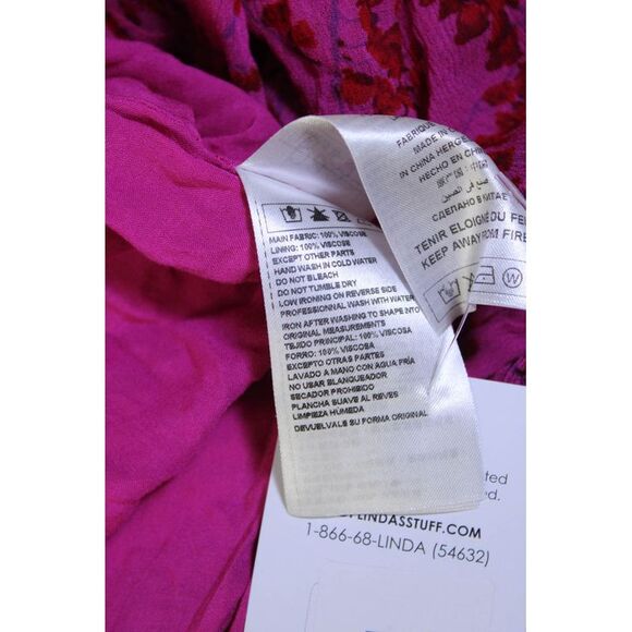 Ba&Sh Womens Floral Print Shirt Sleeves A Line Dress Fuchsia Pink Red Size 6 - Picture 5 of 5